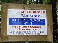 Schild: Plage de la Mine